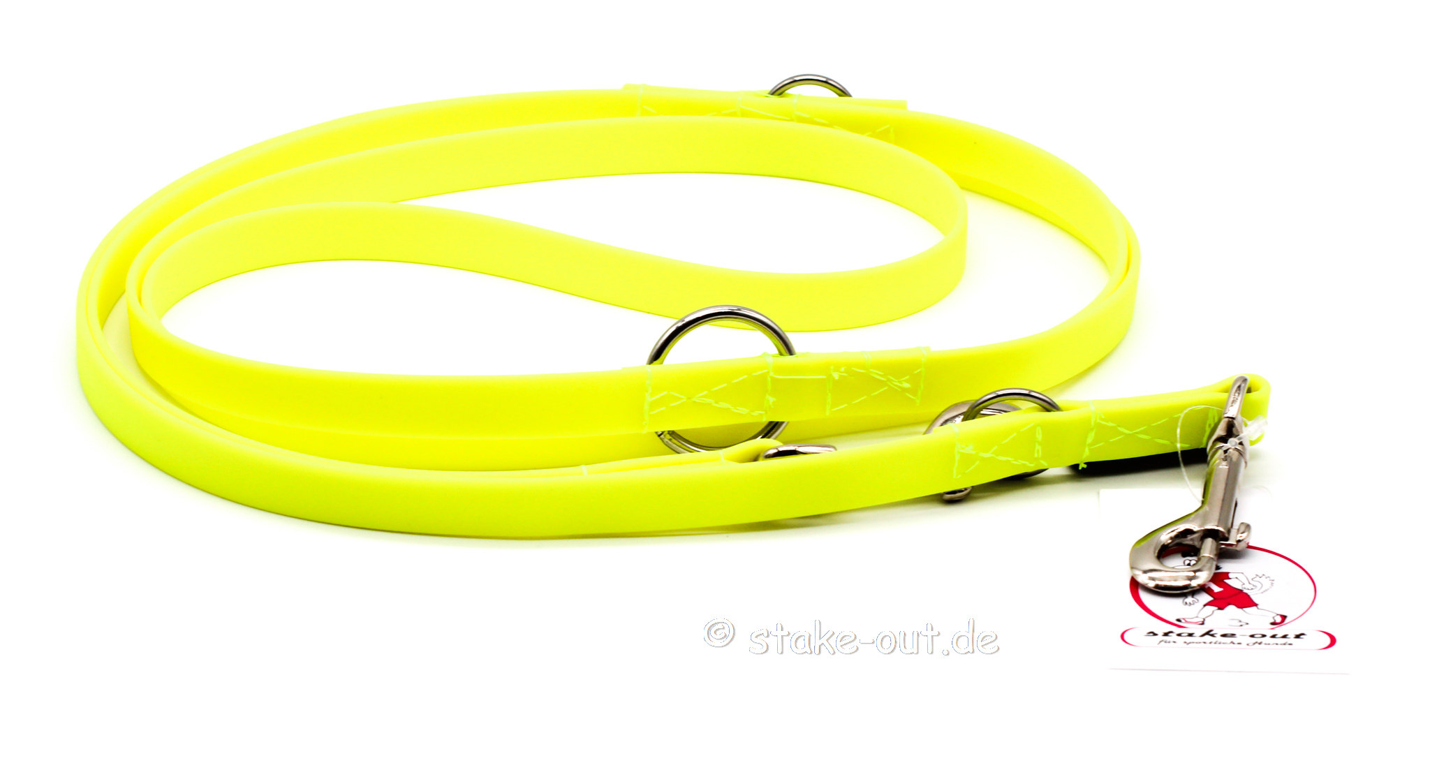 Verstellbare Biothane Hundeleine in Neongelb – 2m