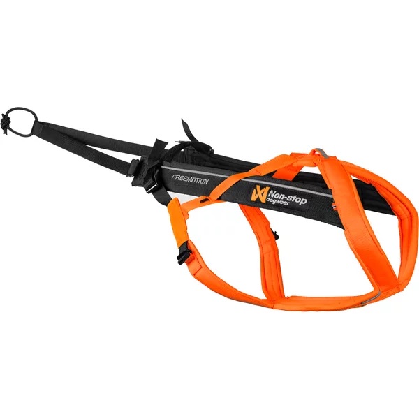 zuggeschirr freemotion 5.0 in orange schwarz als studioaufnahme seitlich