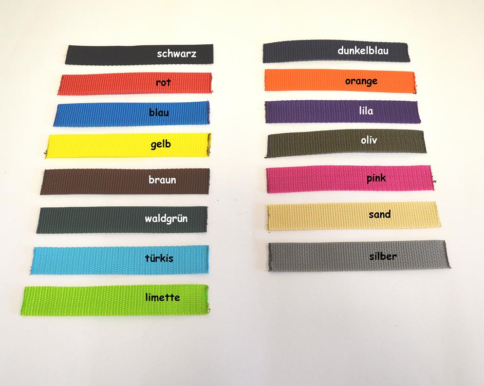 Gurtband UNI Farbkarte
