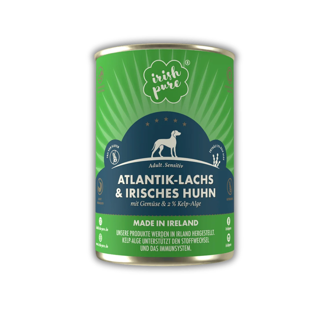 Irish Pure Nassfutter Atlantik-Lachs & Freiland-Huhn | 390 g | Getreidefrei