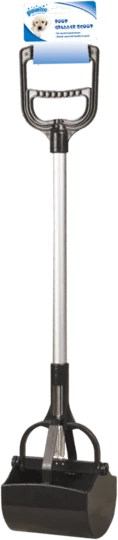 Pawise Poop Scooper, praktische Kotzange mit ergonomischem Griff und stabilem Aluminiumstiel zum einfachen Aufnehmen von Hundekot.