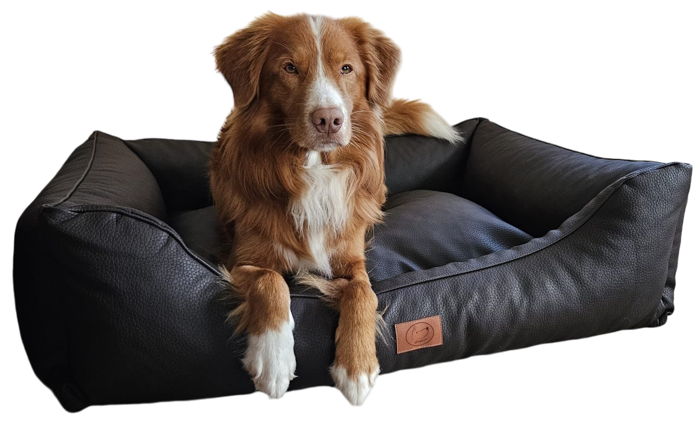 Orthopädisches Hundebett Milano aus Kunstleder schwarz