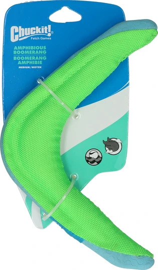 Chuckit Amphibious Boomerang in Grün – schwimmendes Hundespielzeug für Wurf- und Apportierspiele im Wasser