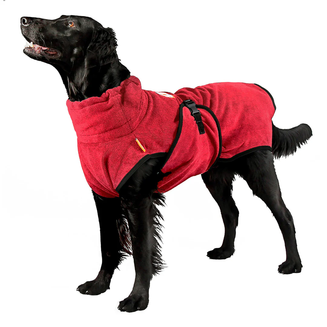 SuperfurDogs Bademantel Chillcoat rot Größe M