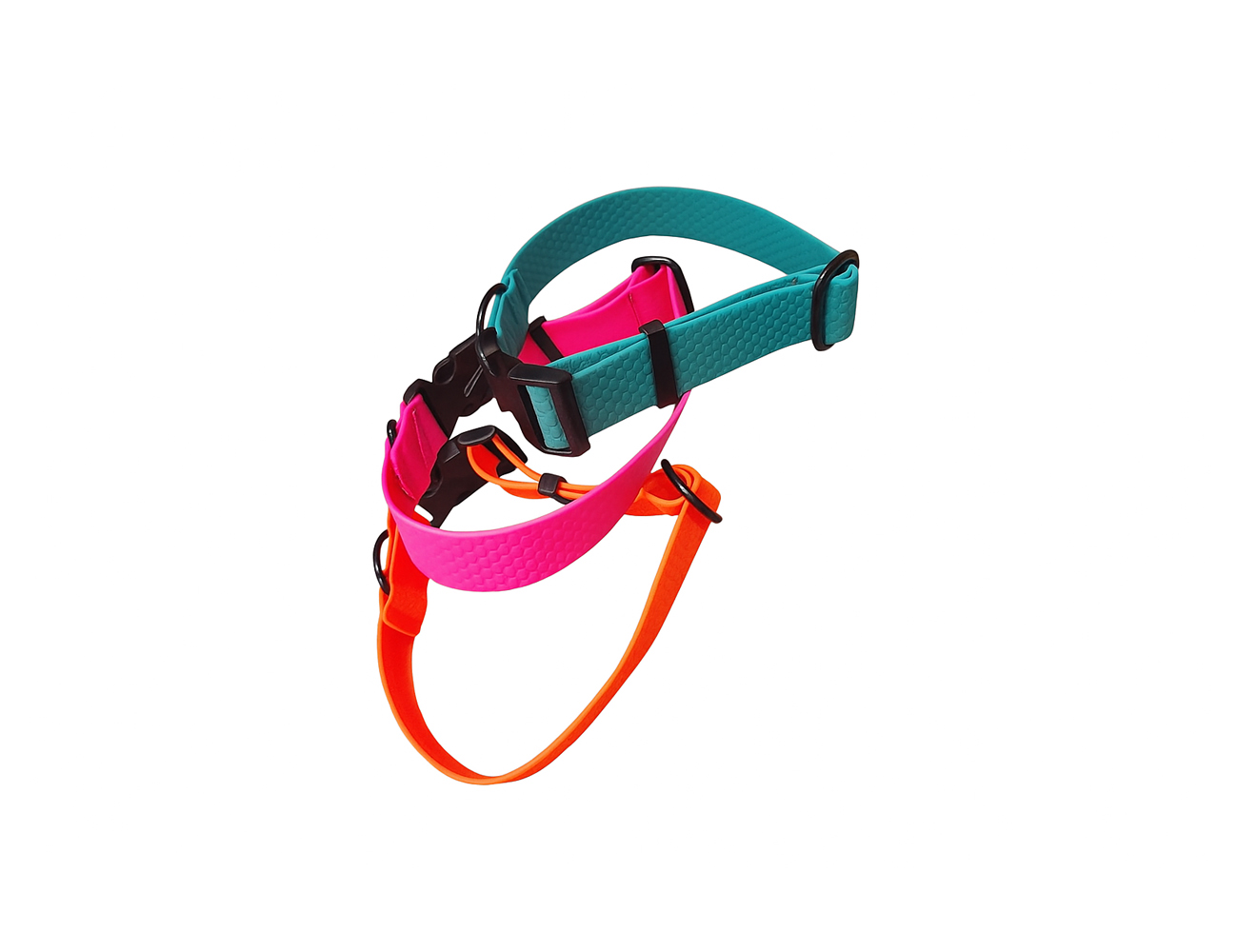 Wetterfeste Halsbänder aus Hexa– langlebig, einfach zu reinigen und ideal für aktive Hunde. Reißfest, farbstabil und in vielen Farben und Breiten verfügbar.