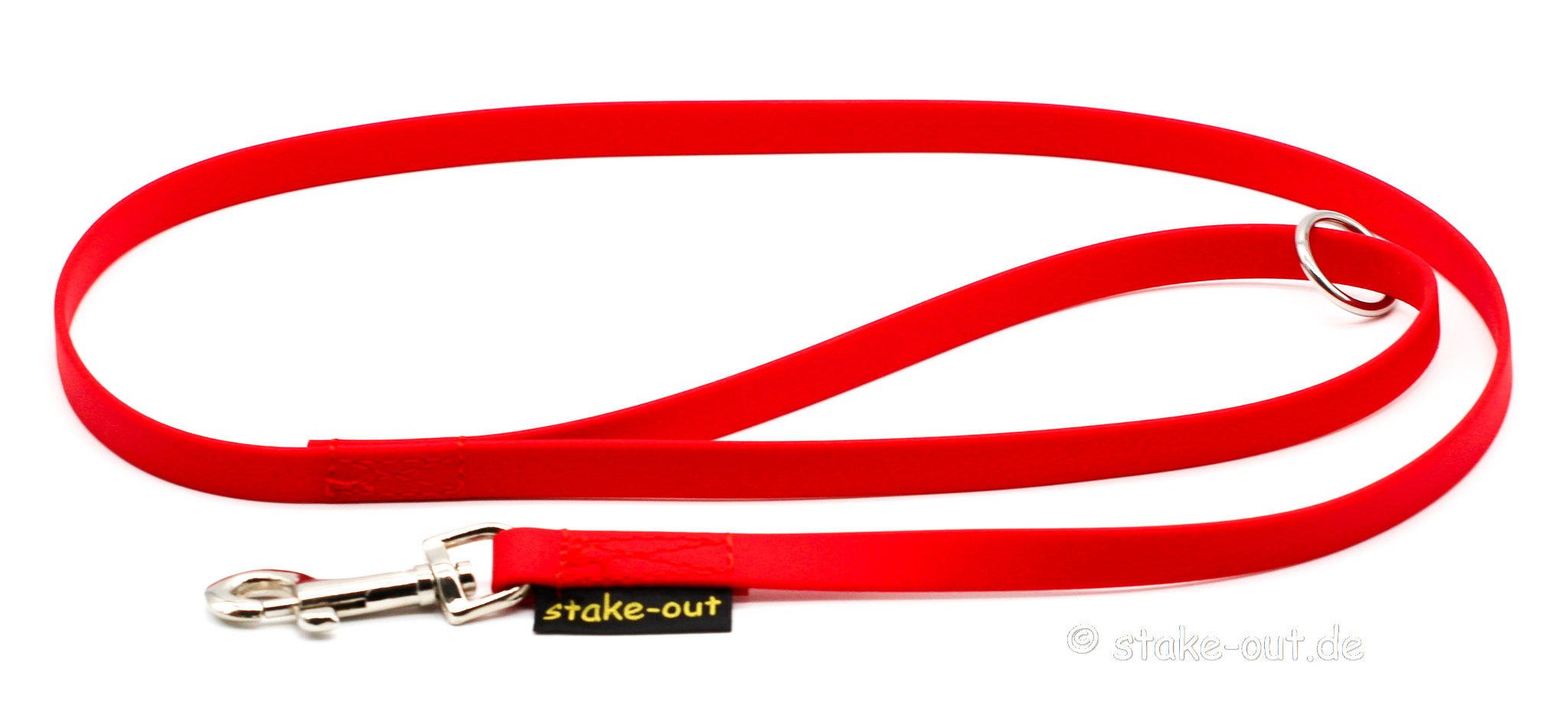 Biothane Führleine 1m in Rot mit Handschlaufe