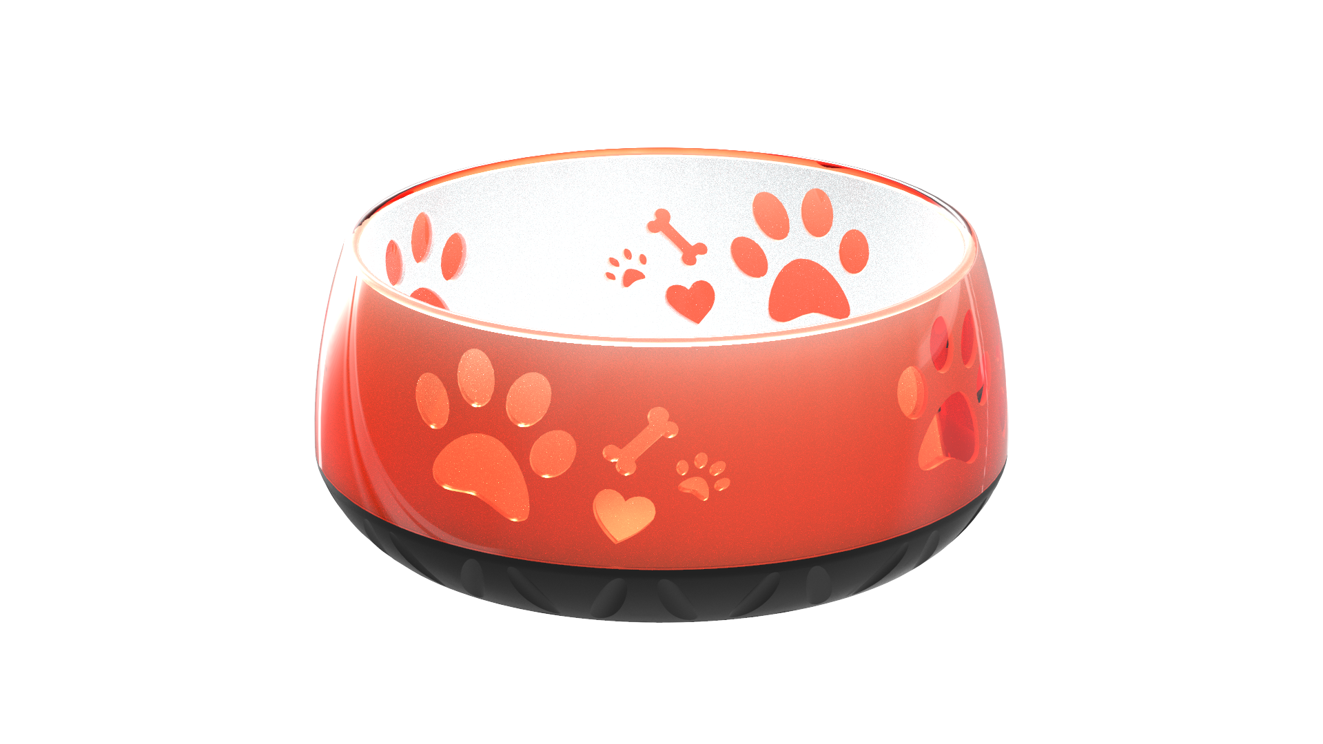 Elropet Kunststoff-Napf in Orange mit Pfotenmotiv, rutschfest und leicht zu reinigen für den täglichen Gebrauch.