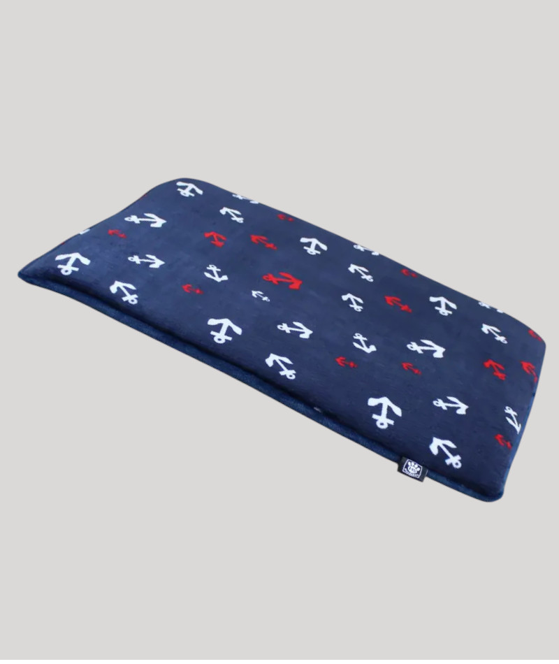 HS Hundedecke Fleece mit Ankermotiv blau – 30 mm Polsterung, waschbar