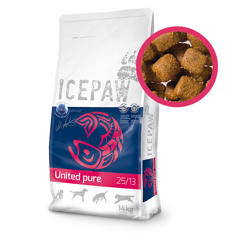 ICEPAW United Pure 14 kg hypoallergenes Hundefutter mit Hering & Reis