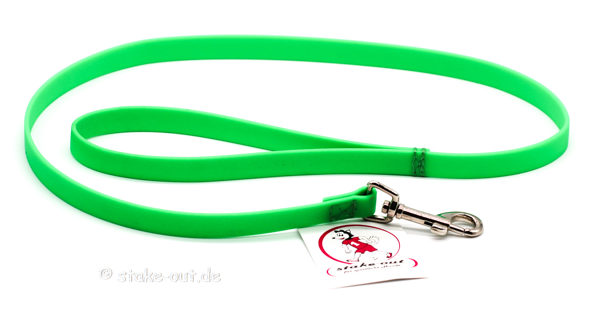 Biothane Führleine 1m in Neongrün mit Handschlaufe