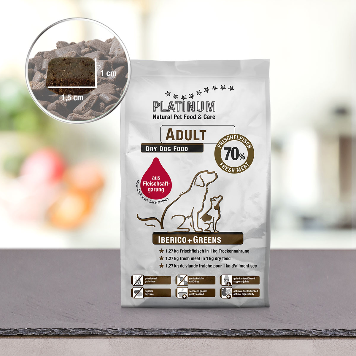 Beutel Platinum Adult Iberico & Greens Trockenfutter