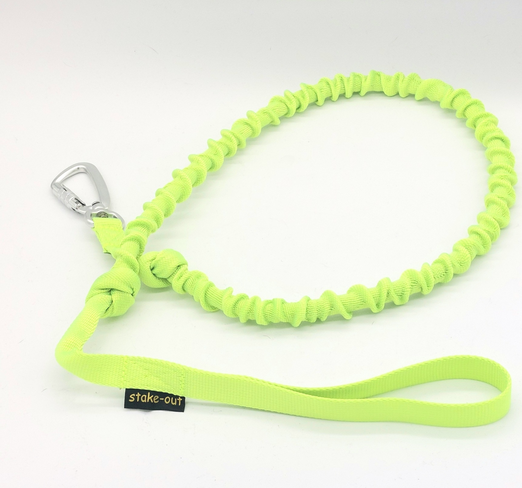 Stake-Out Bungee Leine 1,30–1,90 m in Neon-Grün mit Twistlock-Karabiner