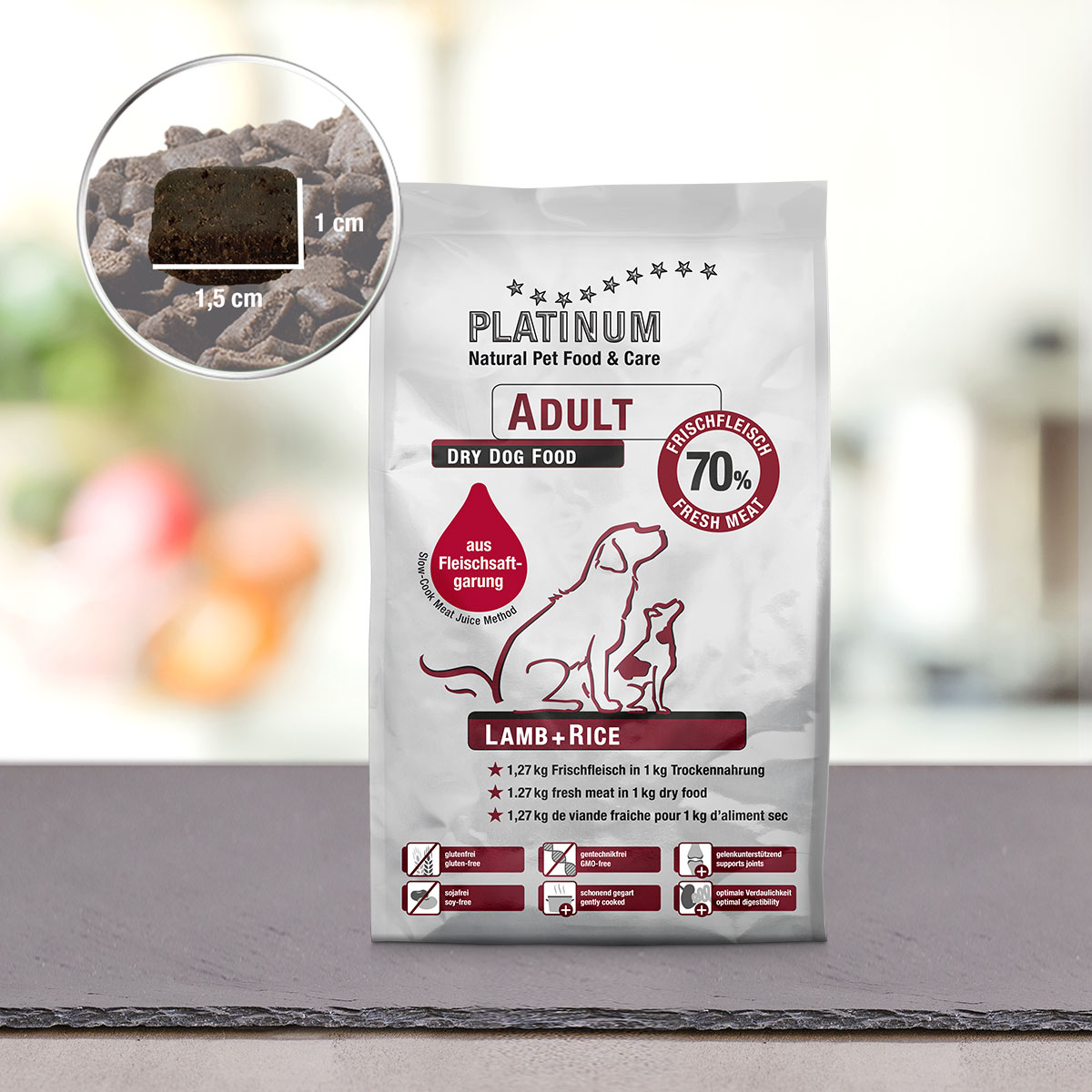 Beutel Platinum Adult Lamb & Rice Hundetrockenfutter