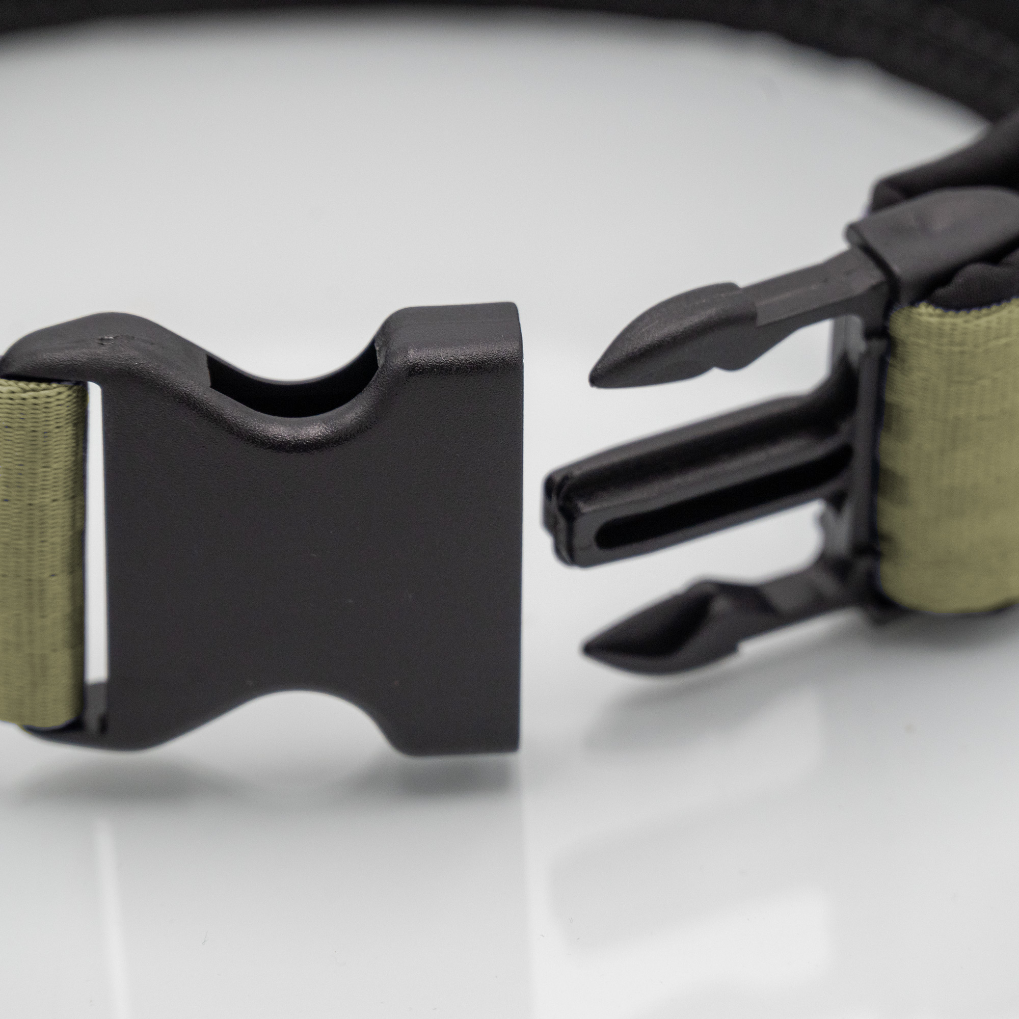 Detailaufnahme Sicherheitsgurt-Hundehalsband mit Kunststoffsteckschnalle_var1