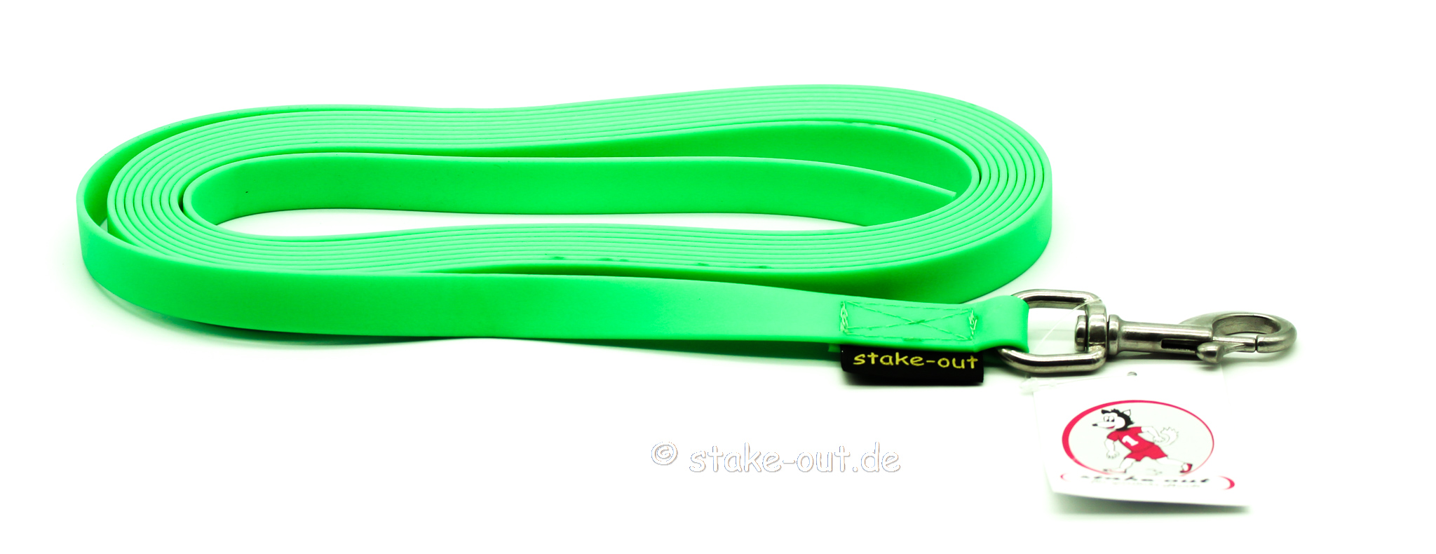 Schleppleine 5 m aus Biothane, Farbe Grün – wetterfest und hygienisch