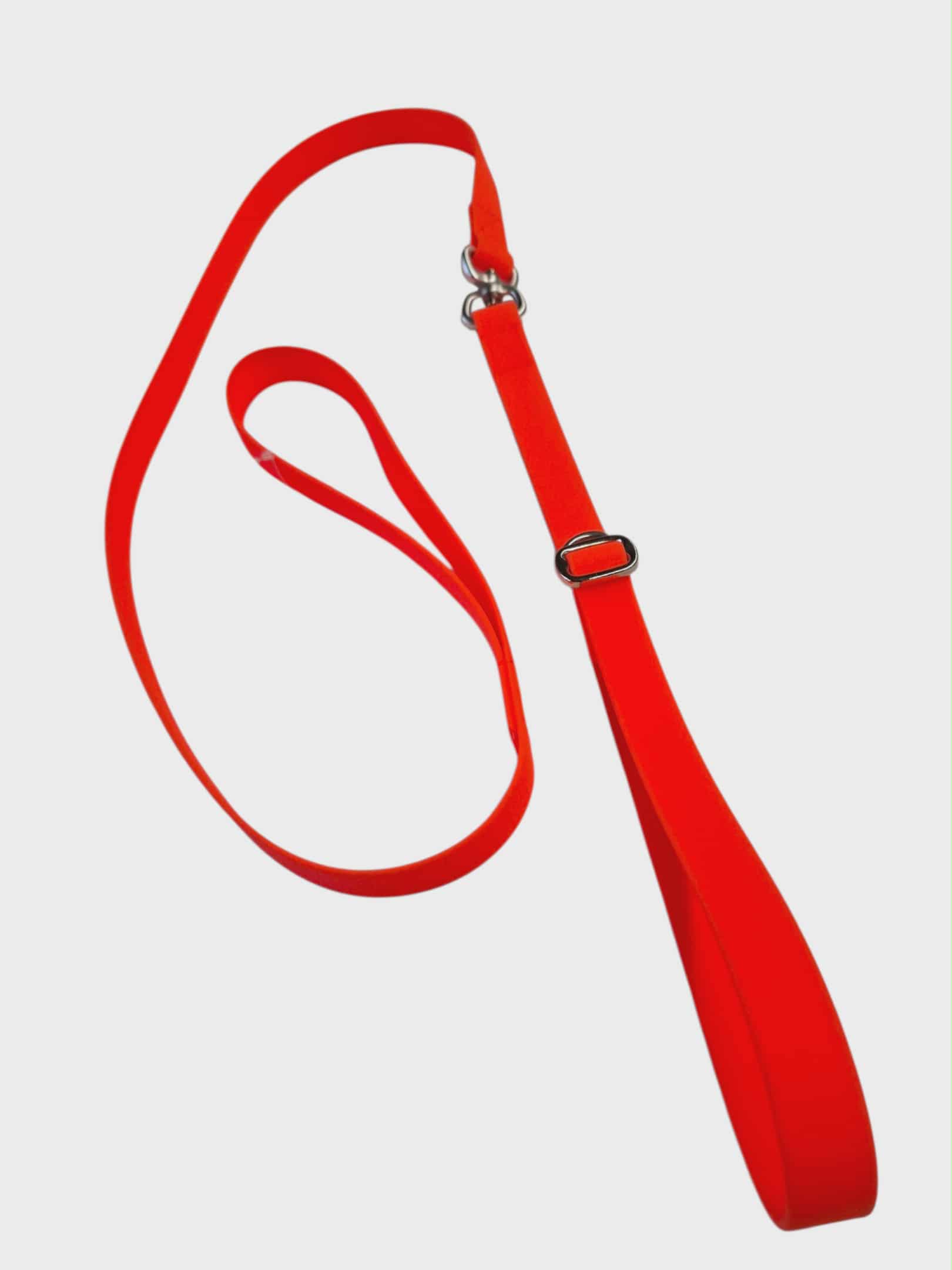 Retrieverleine aus Hexa in Orange – Gesamtansicht mit Halsung und Handschlaufe