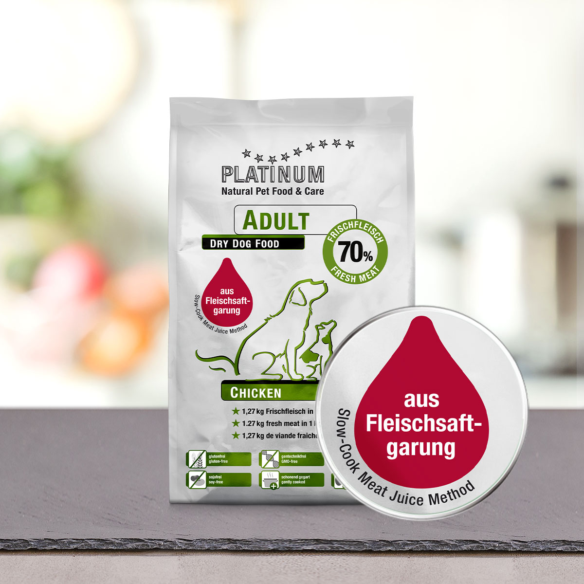 Platinum Adult Chicken Hundefutter mit Qualitätssiegel