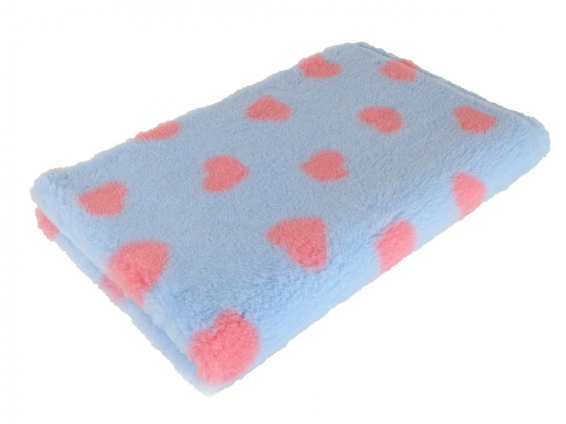 Vetbed kleine Herze hellblau/pink