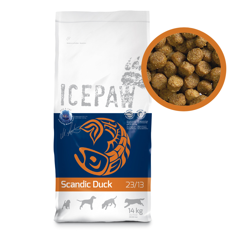 ICEPAW Scandic Duck 14 kg getreidefreies Hundefutter mit Ente