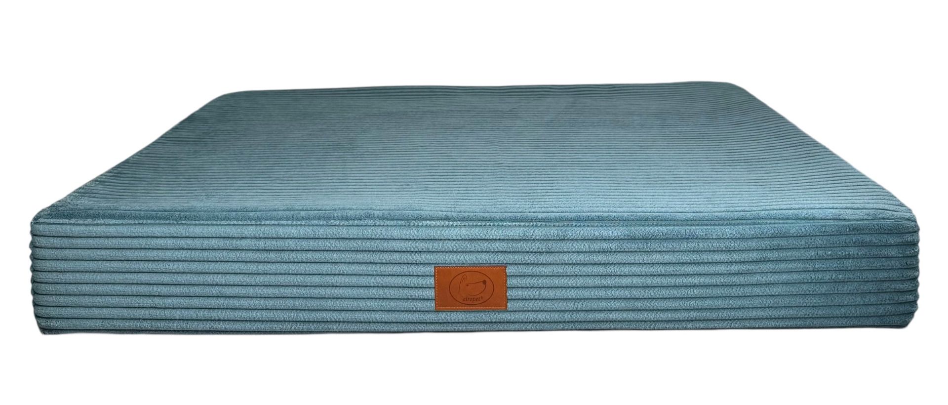 Orthopädische Hundematte San Marino in edlem Azurblau mit weichem Cordbezug