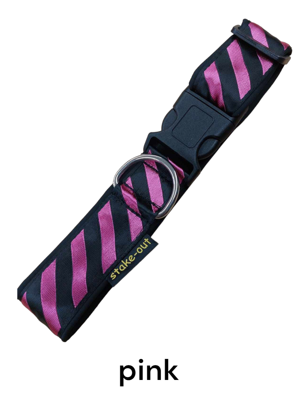 Softshell-Hundehalsband 40 mm in Pink/Schwarz mit Steckschnalle