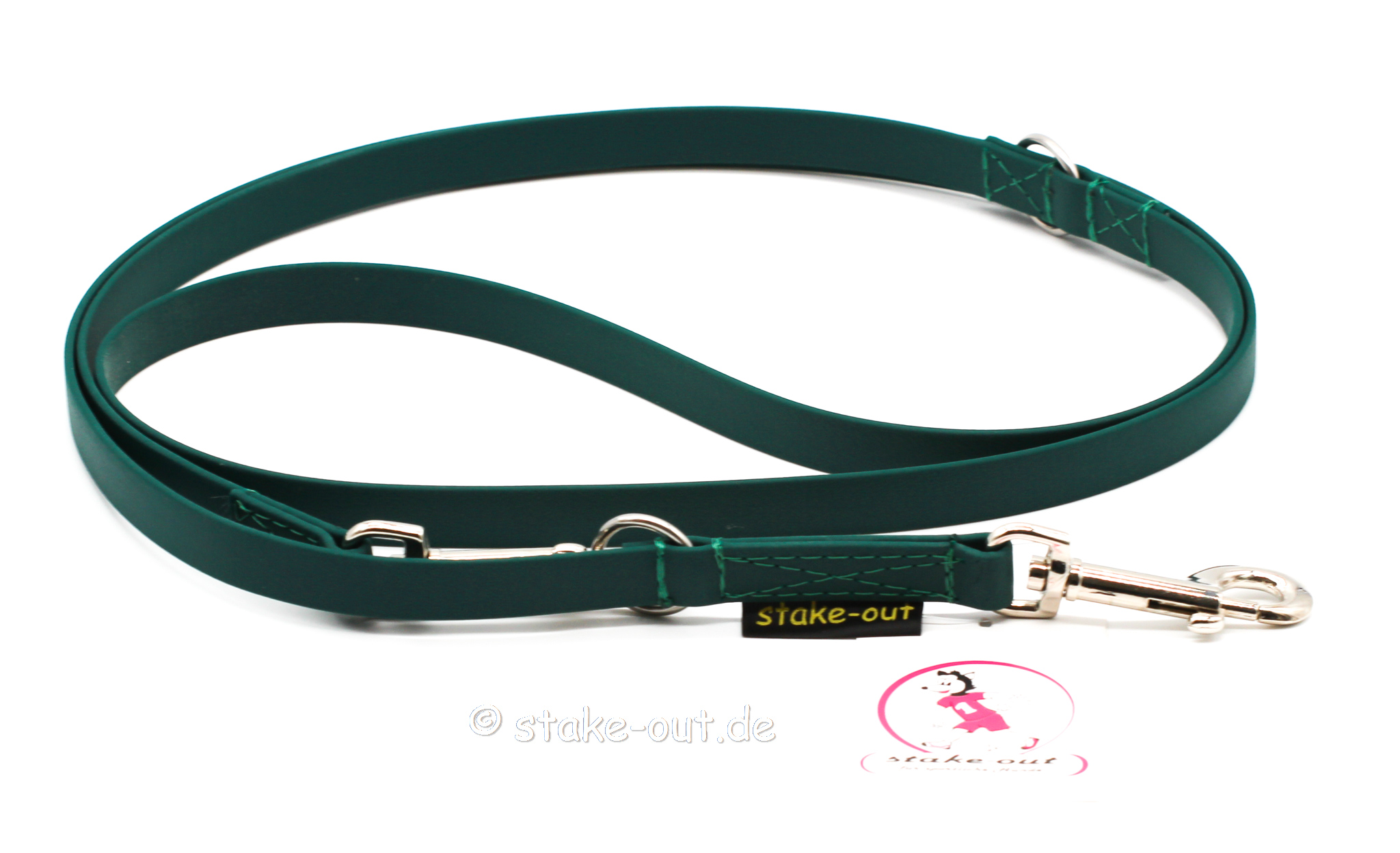 Verstellbare Biothane Hundeleine in Waldgrün – 2m