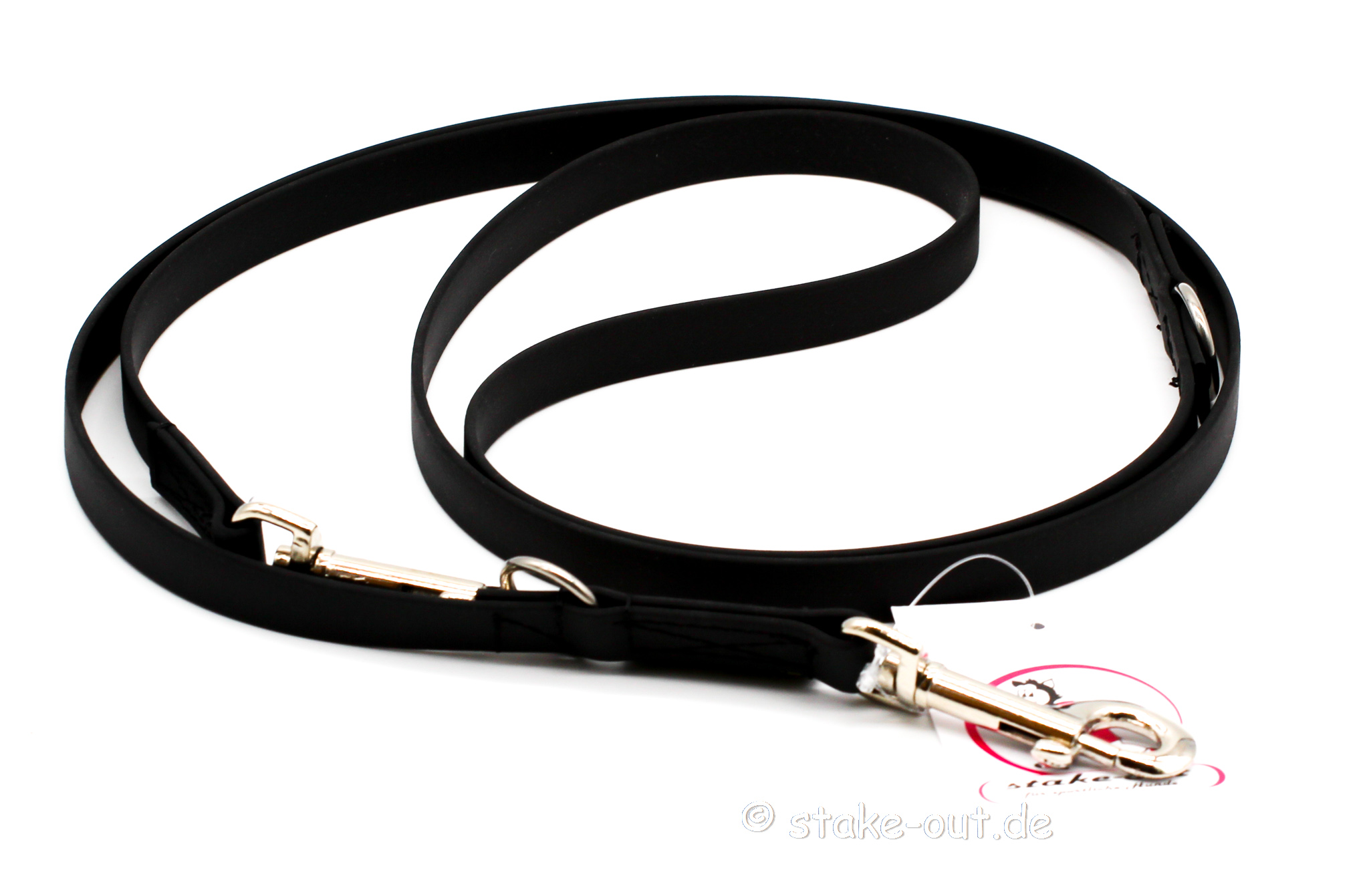 Verstellbare Biothane Hundeleine in Schwarz – 2m