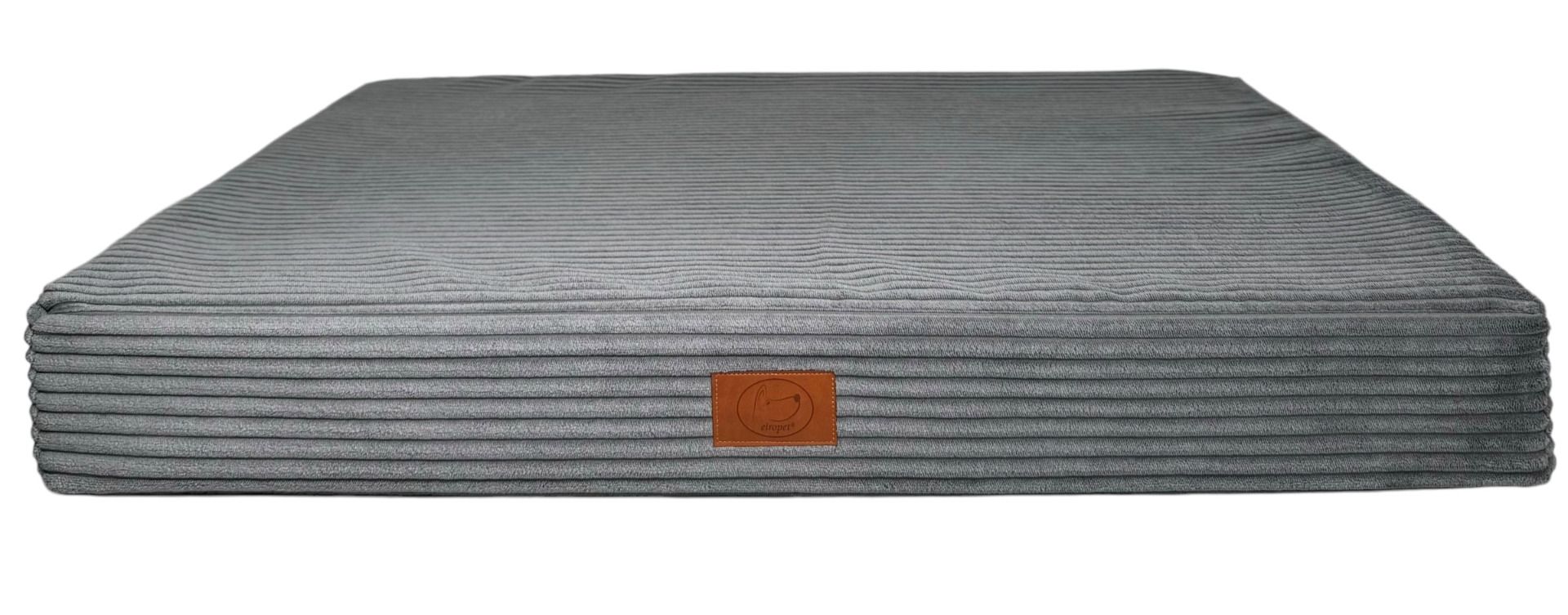 Orthopädische Hundematte San Marino in elegantem Grau mit weichem Cordbezug