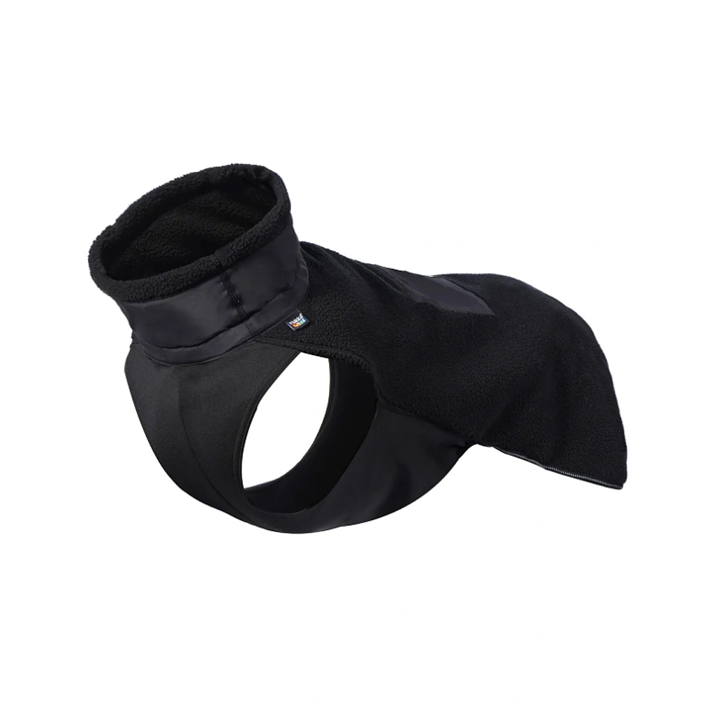 Rukka Pets Lucky Fleece Jacket in Schwarz, warme Fleecejacke für Hunde in klassischem Design.