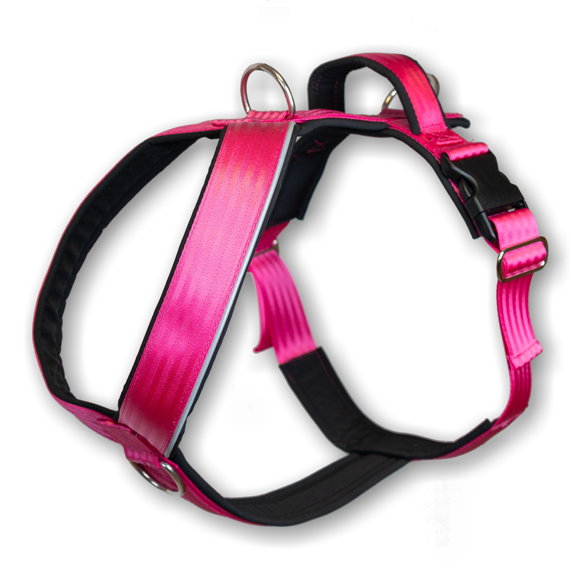 Stake-Out EXTREM Führgeschirr für kräftige Hunde in Pink-Schwarz mit Haltegriff