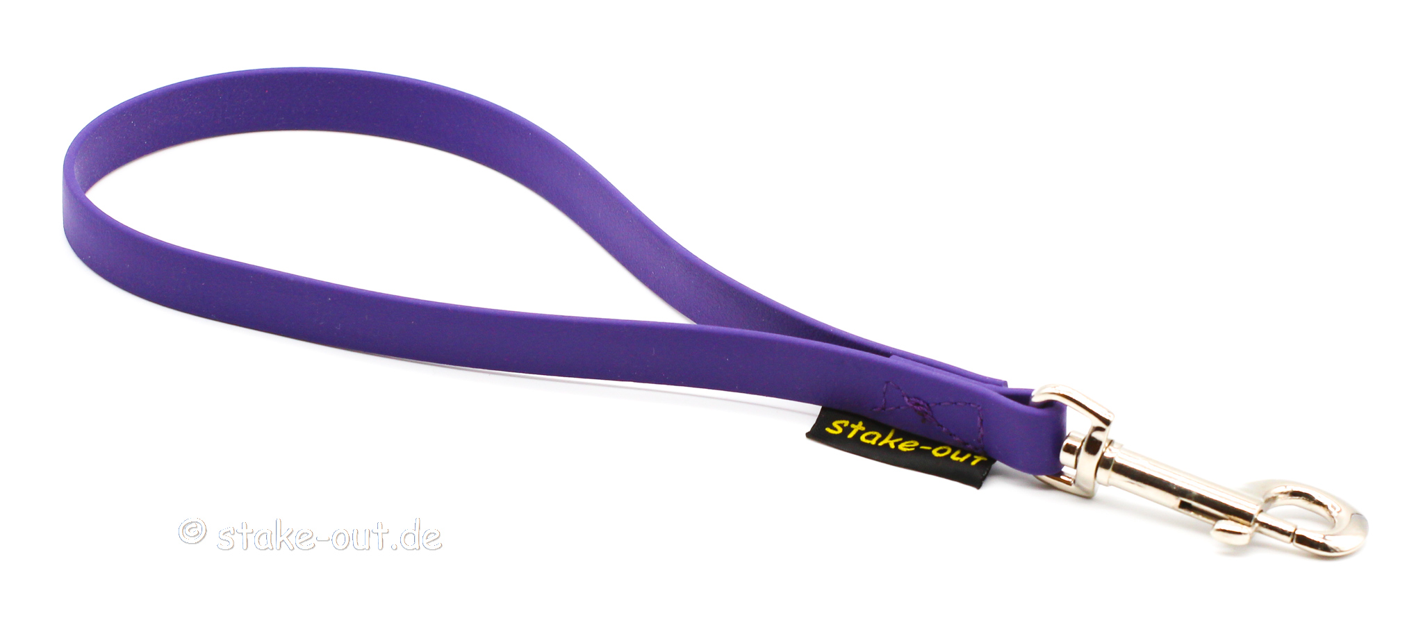 Biothane Kurzführer in Lila mit Edelstahlkarabiner, ca. 30 cm