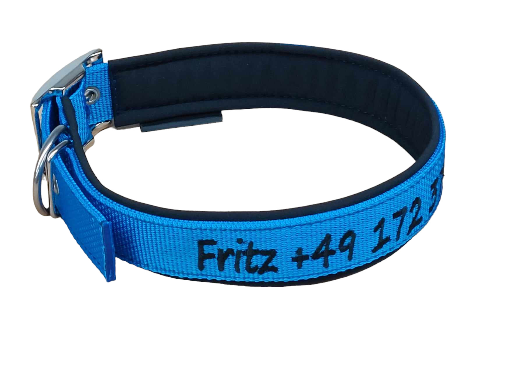 Besticktes Gürtel Halsband mit Softshell Polsterung