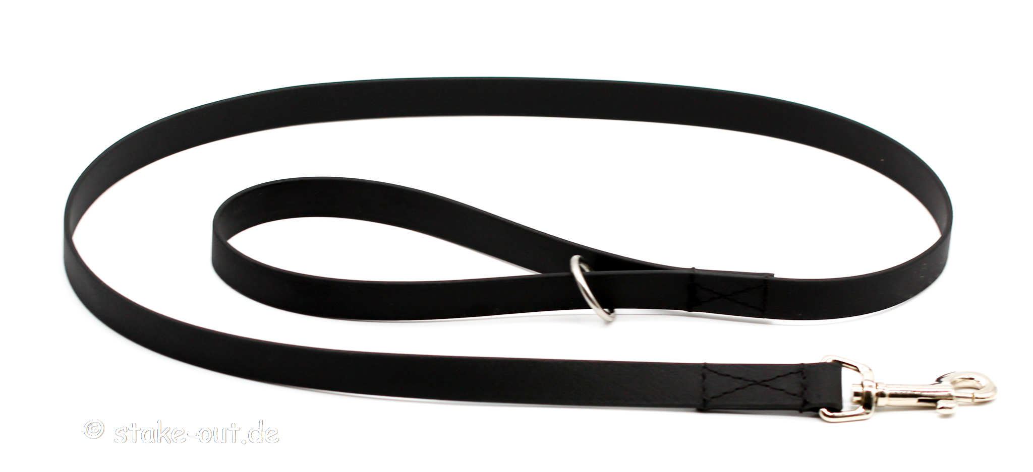 Biothane Führleine 1m in Schwarz mit Handschlaufe
