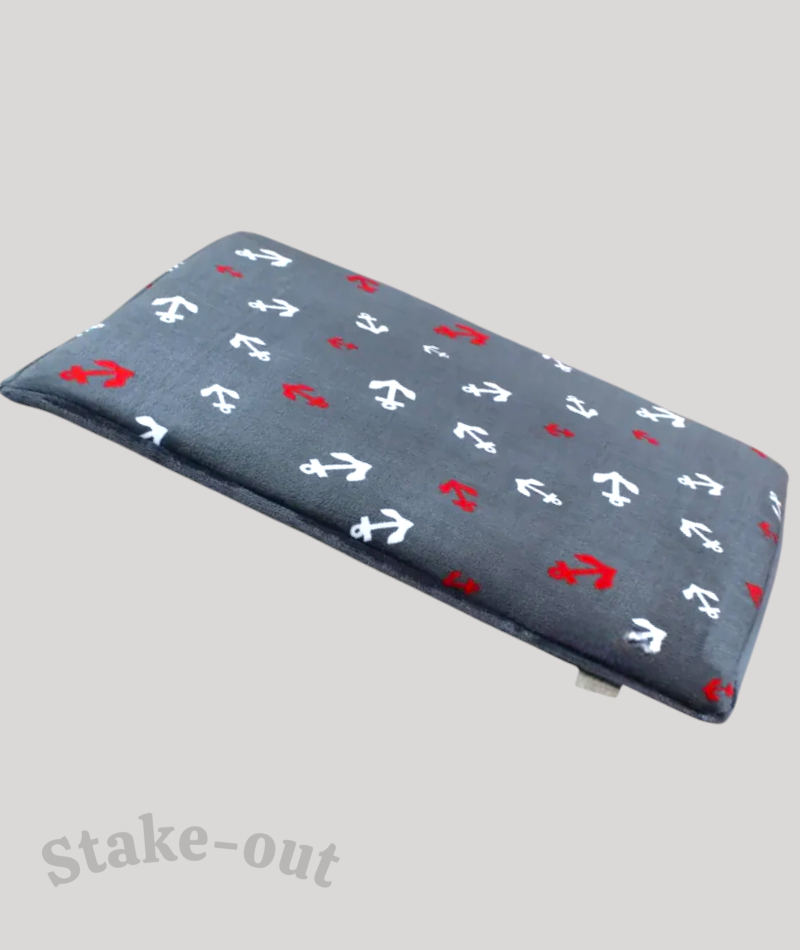 HS Hundedecke Fleece mit Ankermotiv grau – weich, 30 mm Polsterung