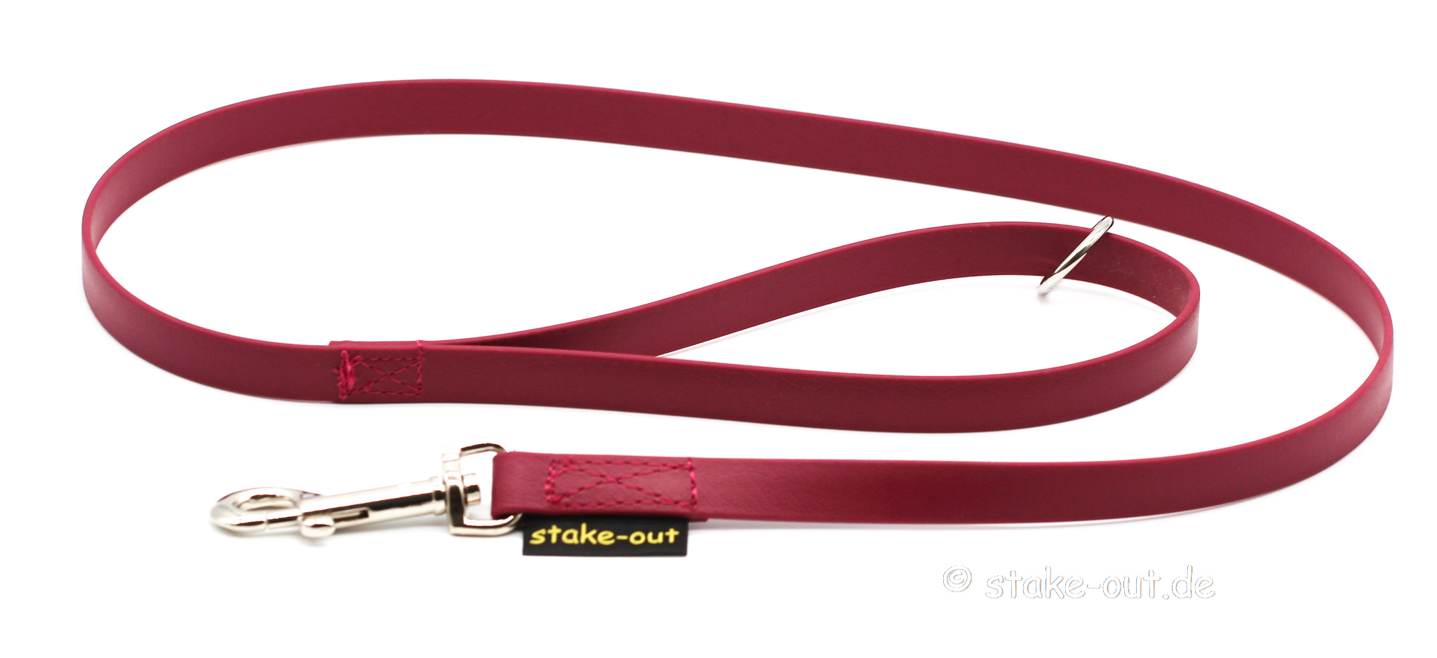 Biothane Führleine 1m in Bordeaux mit Handschlaufe