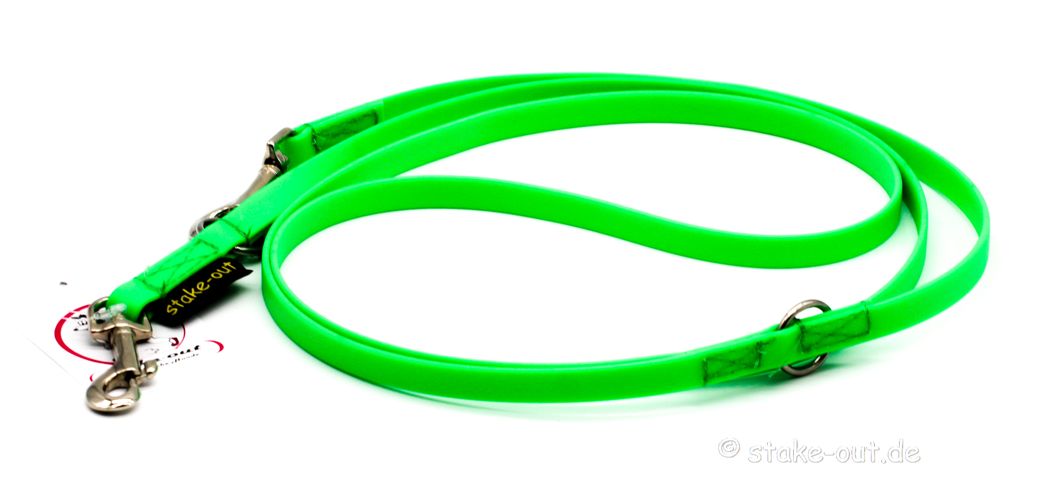 Verstellbare Biothane Hundeleine in Neongrün – 2m