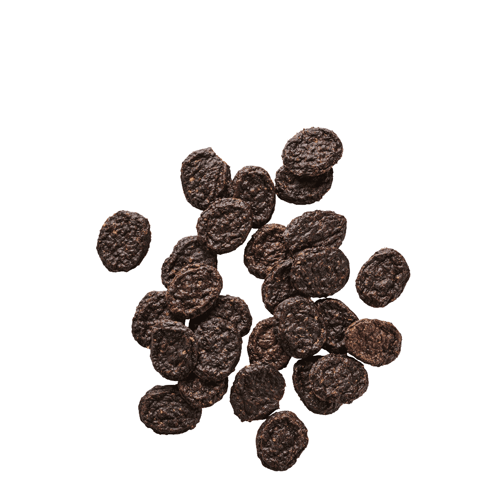 Irish Pure Beef Bites Hundesnacks, runde getrocknete Stückchen aus Weiderind mit Kelp-Alge