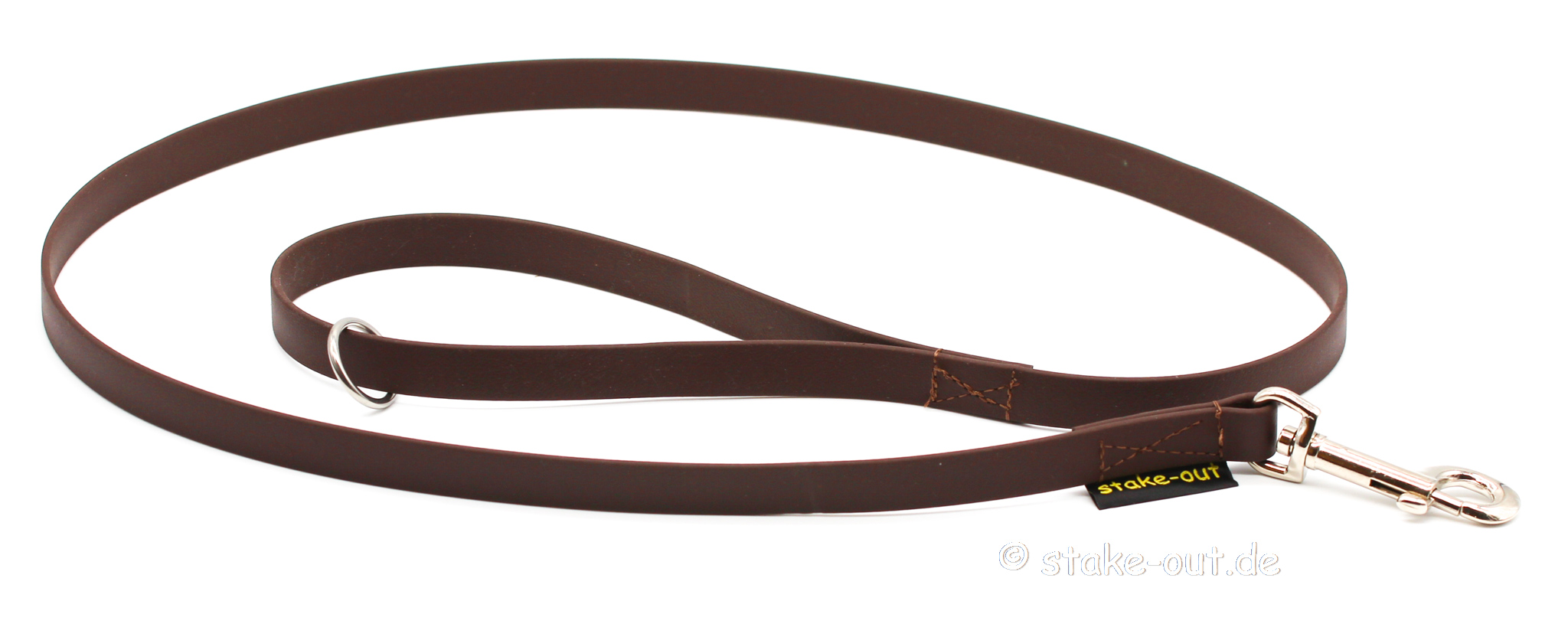 Biothane Führleine 1m in Braun mit Handschlaufe