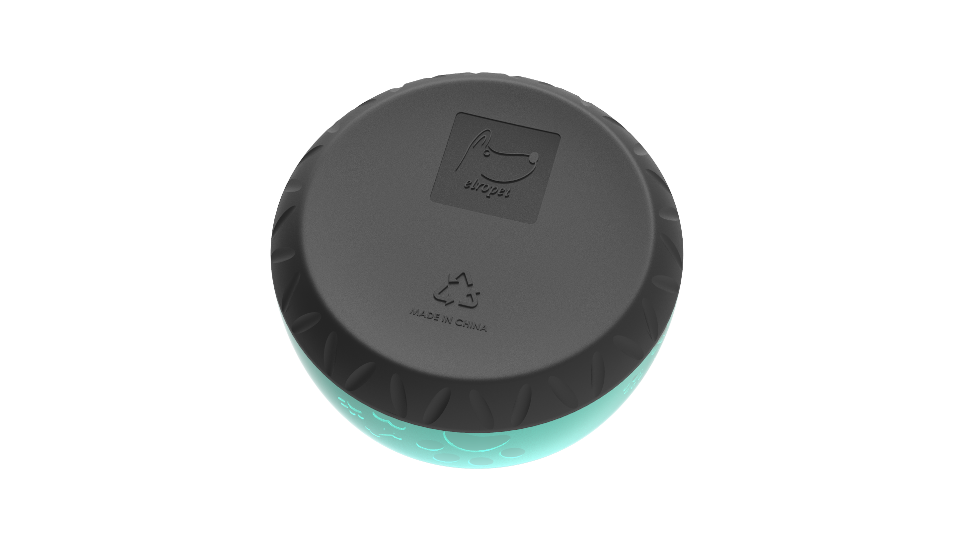 Elropet Kunststoff-Napf in Smaragdgrün, Ansicht der Unterseite mit rutschfestem Boden und langlebiger Verarbeitung.