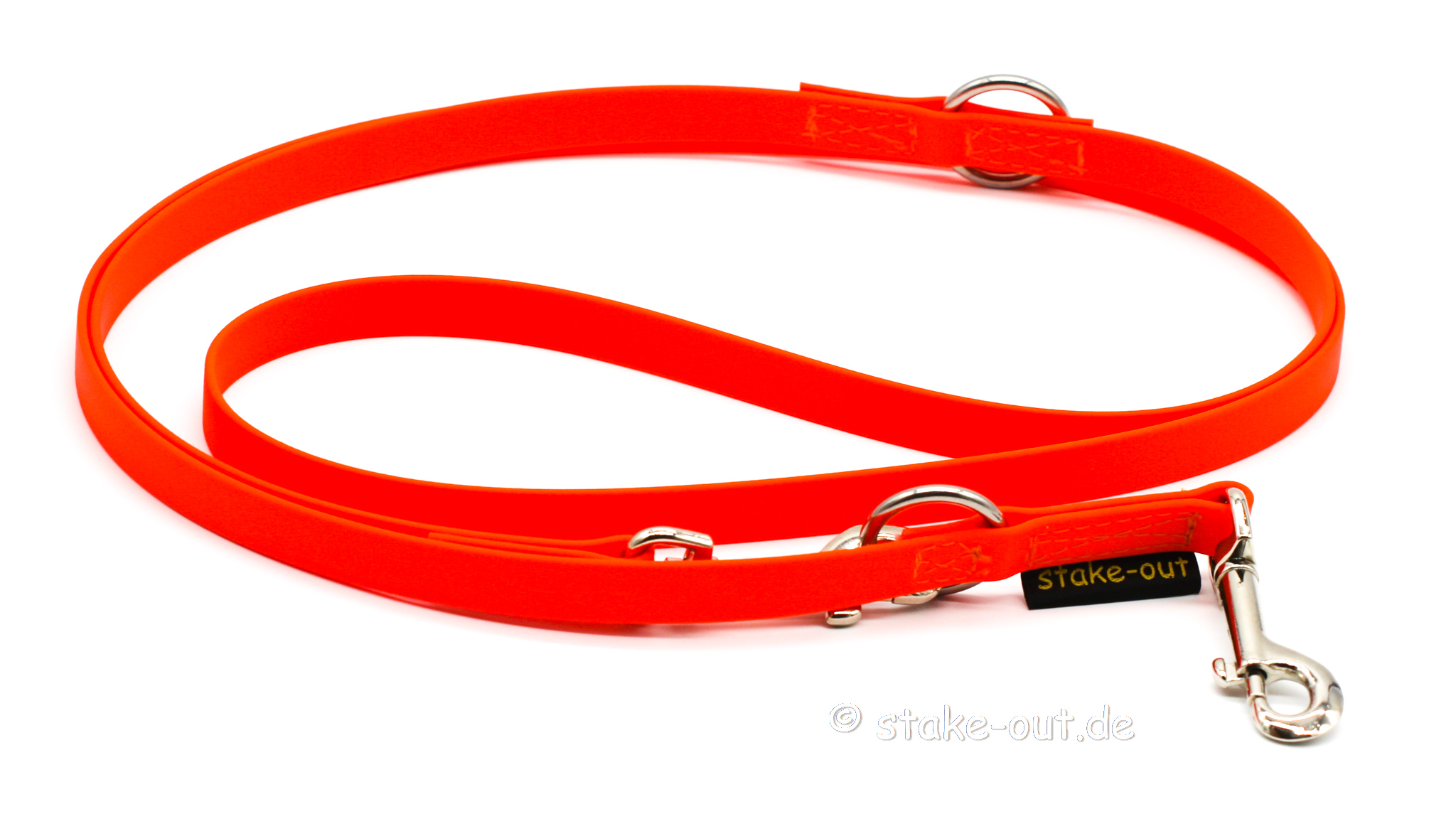 Verstellbare Biothane Hundeleine in Rot – 2m