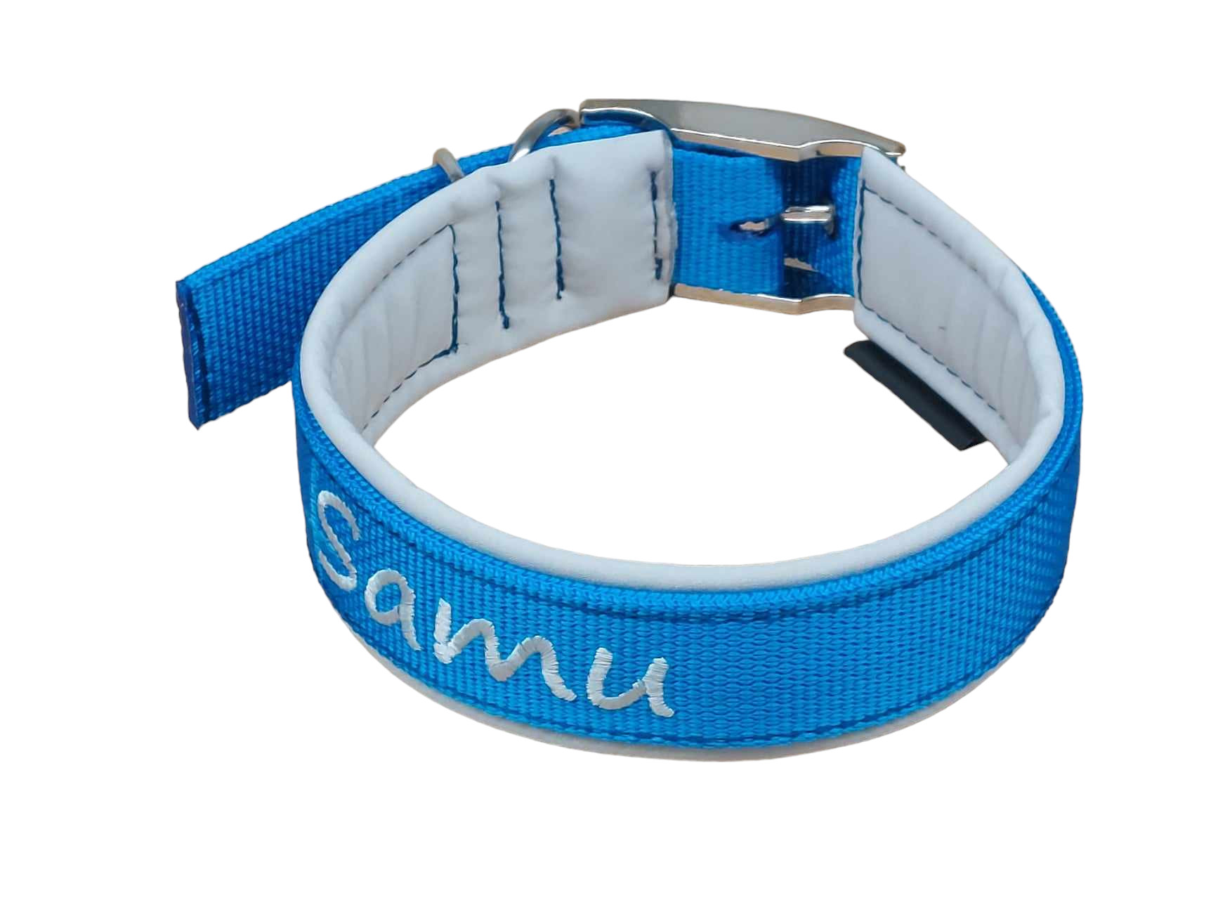 Besticktes Gürtel Halsband mit Softshell Polsterung