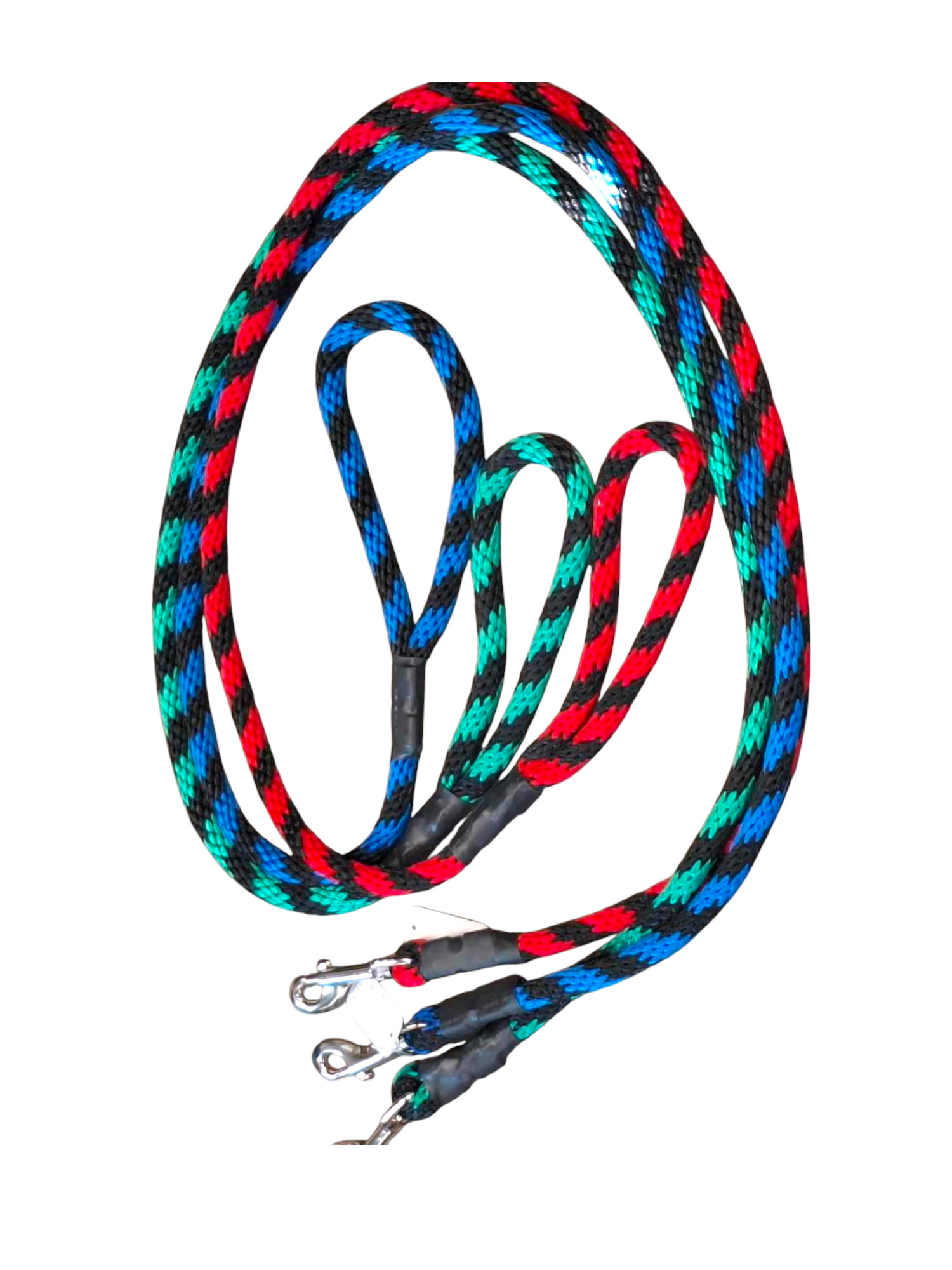 1,50 m Hundeseilleine aus 14 mm Nylon in mehrfarbigen Varianten mit Karabiner