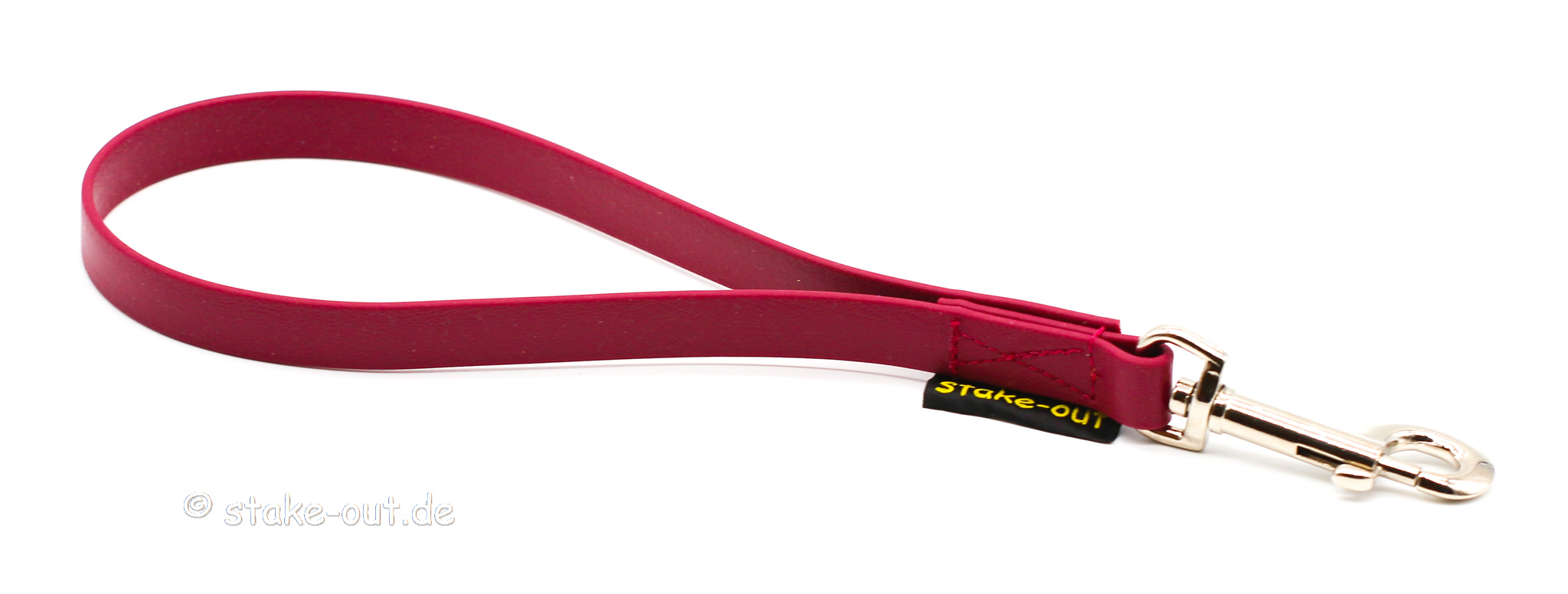 Biothane Kurzführer in Weinrot mit Edelstahlkarabiner, ca. 30 cm