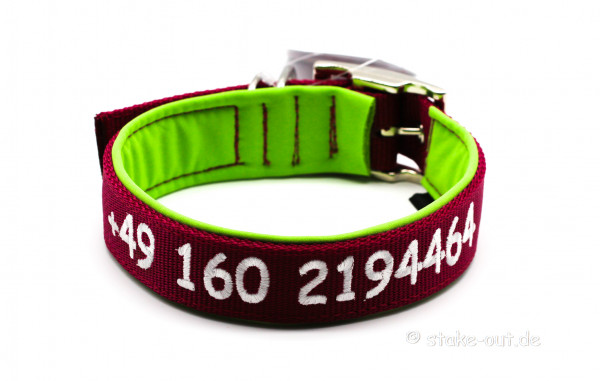 Besticktes Gürtel Halsband mit Softshell Polsterung