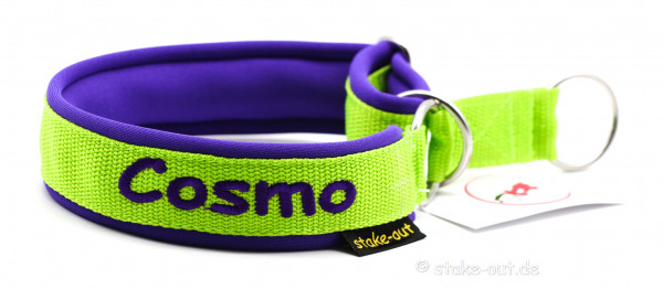 Besticktes Zugstopp Halsband mit Neopren Polsterung