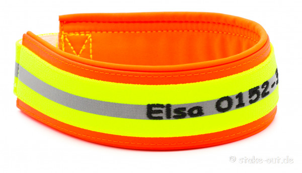 besticktes Signalband - Biothane mit Gummizug